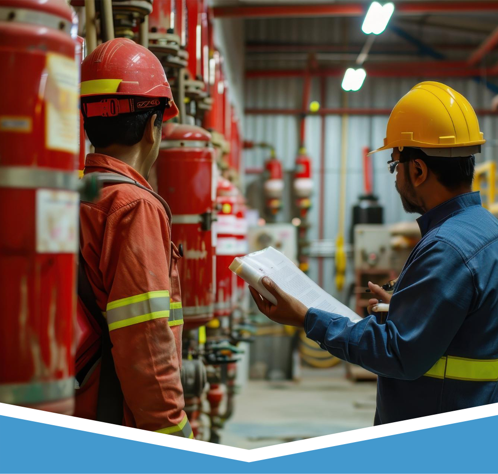 Engenheiro da MHC Engenharia analisando projeto de proteção contra incêndio